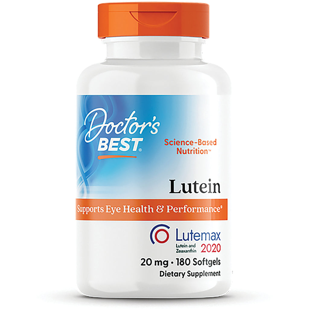 DB237 | Doctor's Best Lutein supplement bottle labeled Lutemax 2020 20 mg 180 softgels - Thumbnail