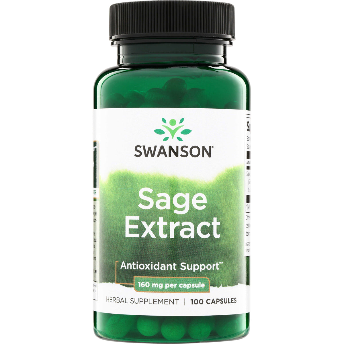 SW1681 | Swanson Sage Extract herbal supplement, Antioxidant Support, 160 mg per capsule, 100 capsules