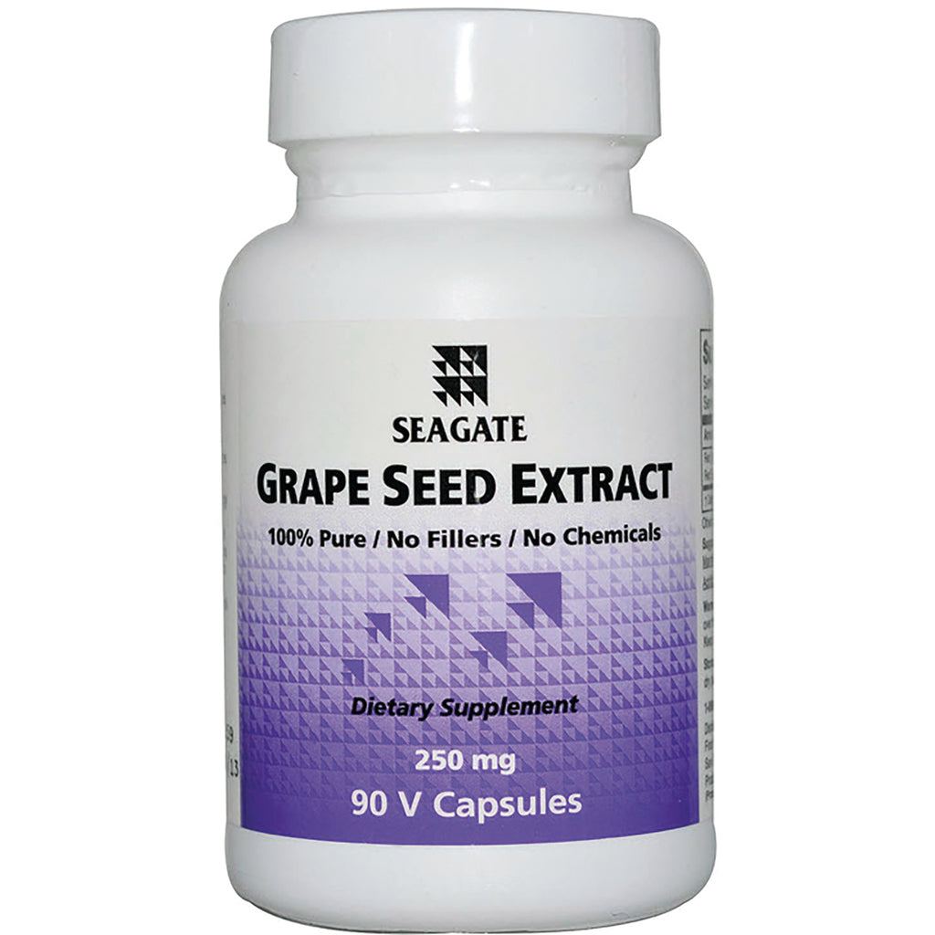 SEG004 | Seagate Grape Seed Extract dietary supplement bottle, 250 mg, 90 V Capsules - Thumbnail