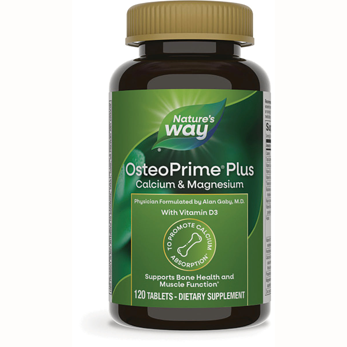ET337 | Nature's Way OsteoPrime Plus Calcium & Magnesium 120 tablets dietary supplement bottle front label