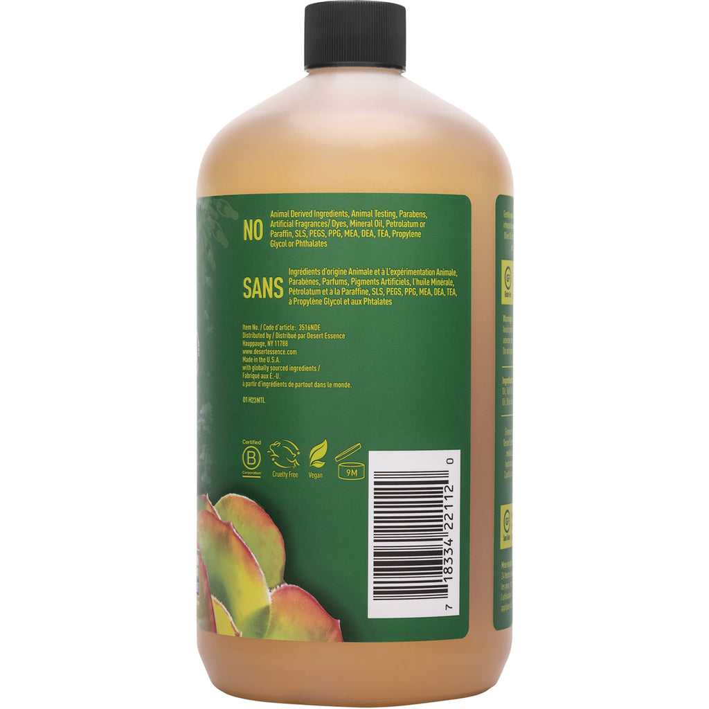 Back of amber bottle with green label reading NO SANS, ingredient text, barcode and cruelty free and vegan icons - Thumbnail