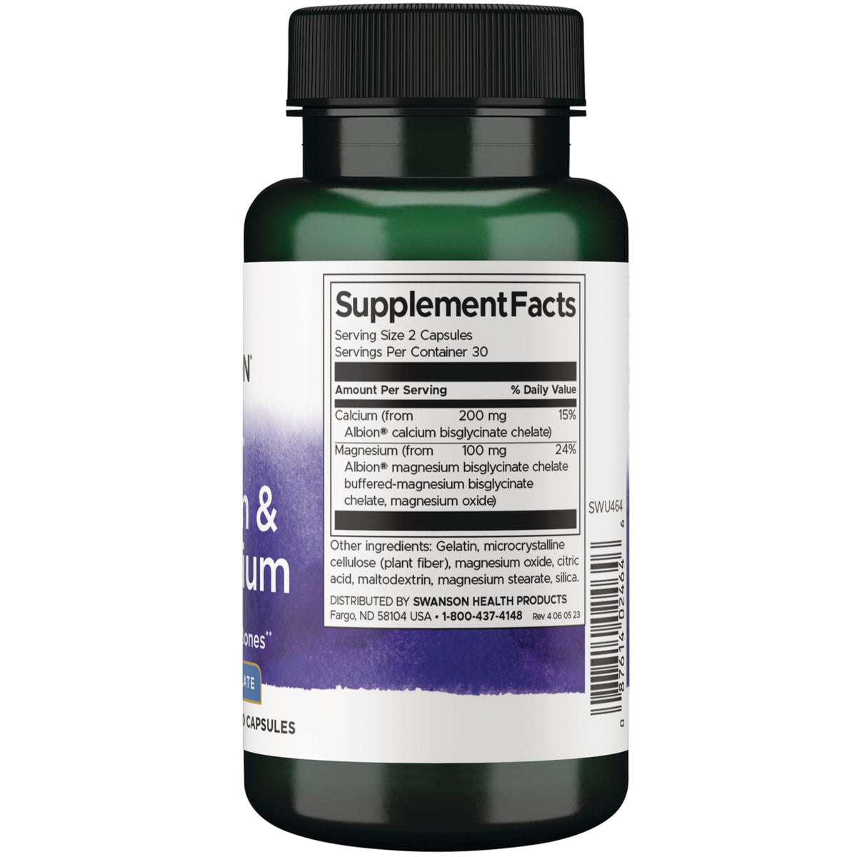 SWU464 | Back label with Supplement Facts