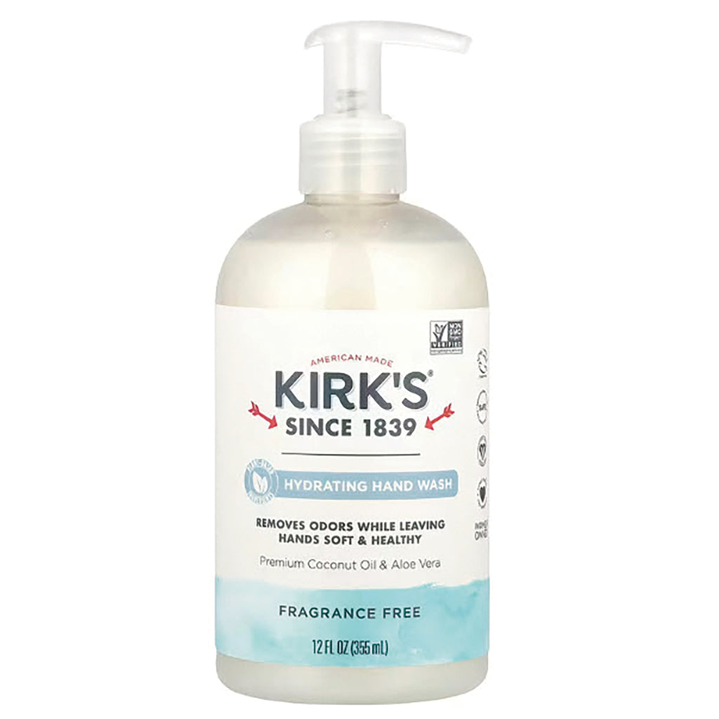 KIR019 | Kirk's hydrating hand wash pump bottle, fragrance free, 12 fl oz - Thumbnail