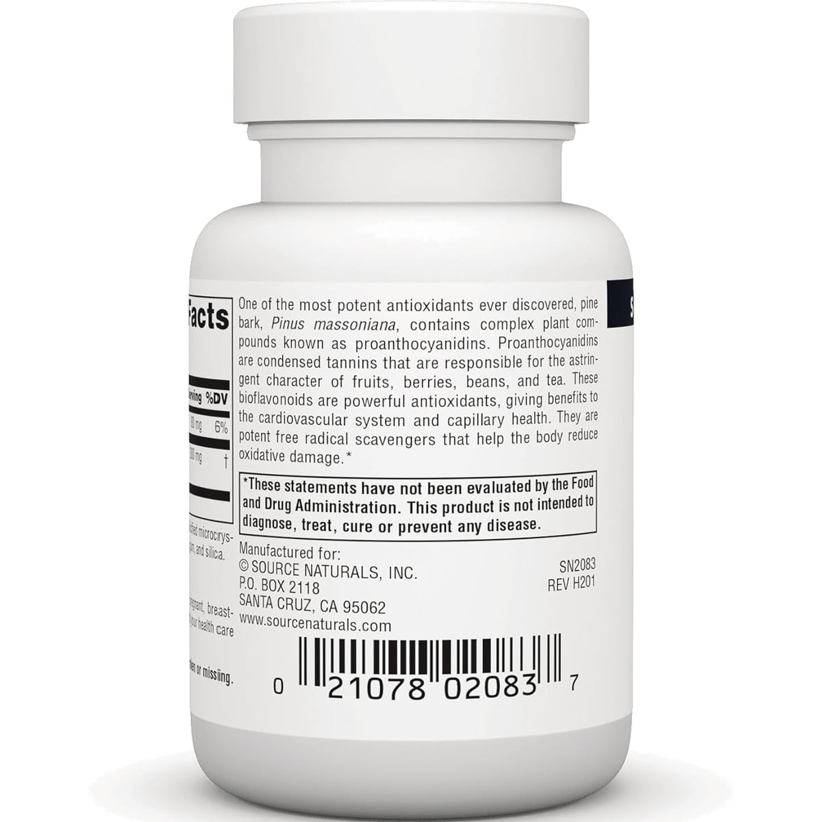 SN516 | Supplement bottle back label with directions, warnings, and barcode
