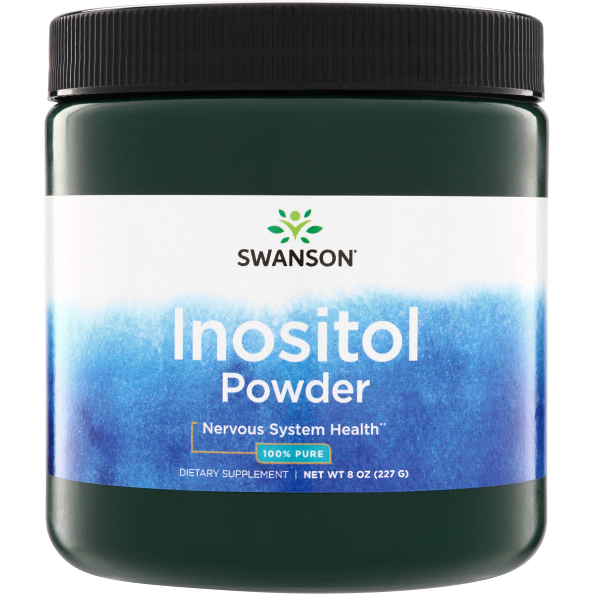 SW1164 | Swanson Inositol Powder supplement front label, Nervous System Health, 100% Pure, 8 oz (227 g)