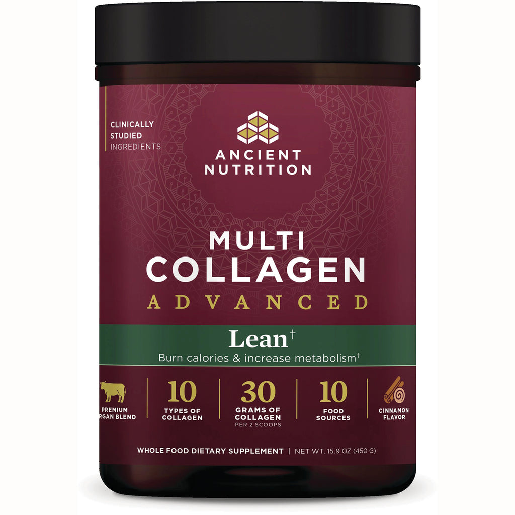 ATN127 | Ancient Nutrition Multi Collagen Advanced Lean supplement tub, cinnamon flavor, 30 g collagen per 2 scoops - Thumbnail