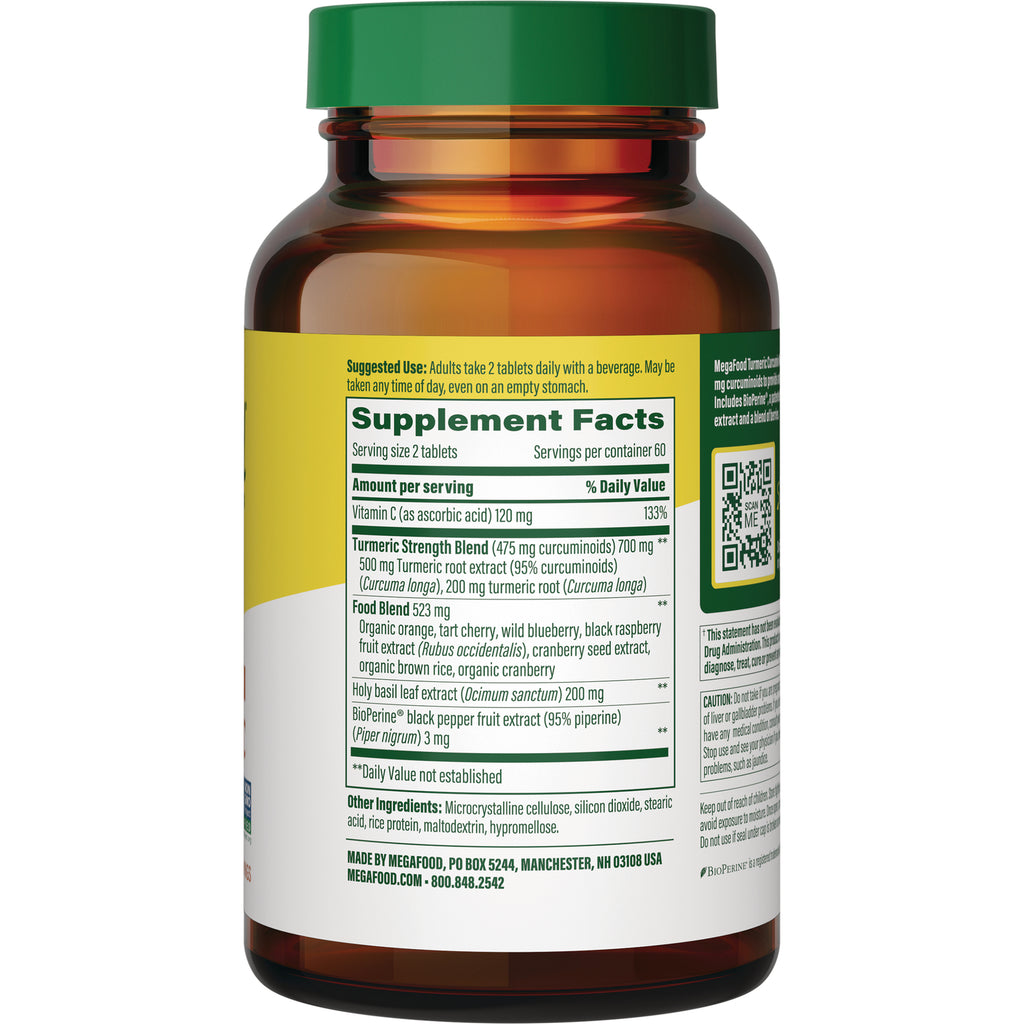 MGF049 | Back of amber supplement bottle showing Supplement Facts panel, ingredients list, and QR code - Thumbnail