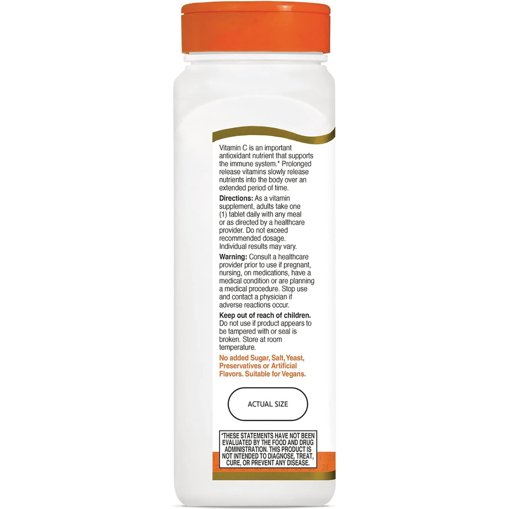 CNT171 | back label of white supplement bottle showing directions, warnings, Actual Size mark and small disclaimer - Thumbnail