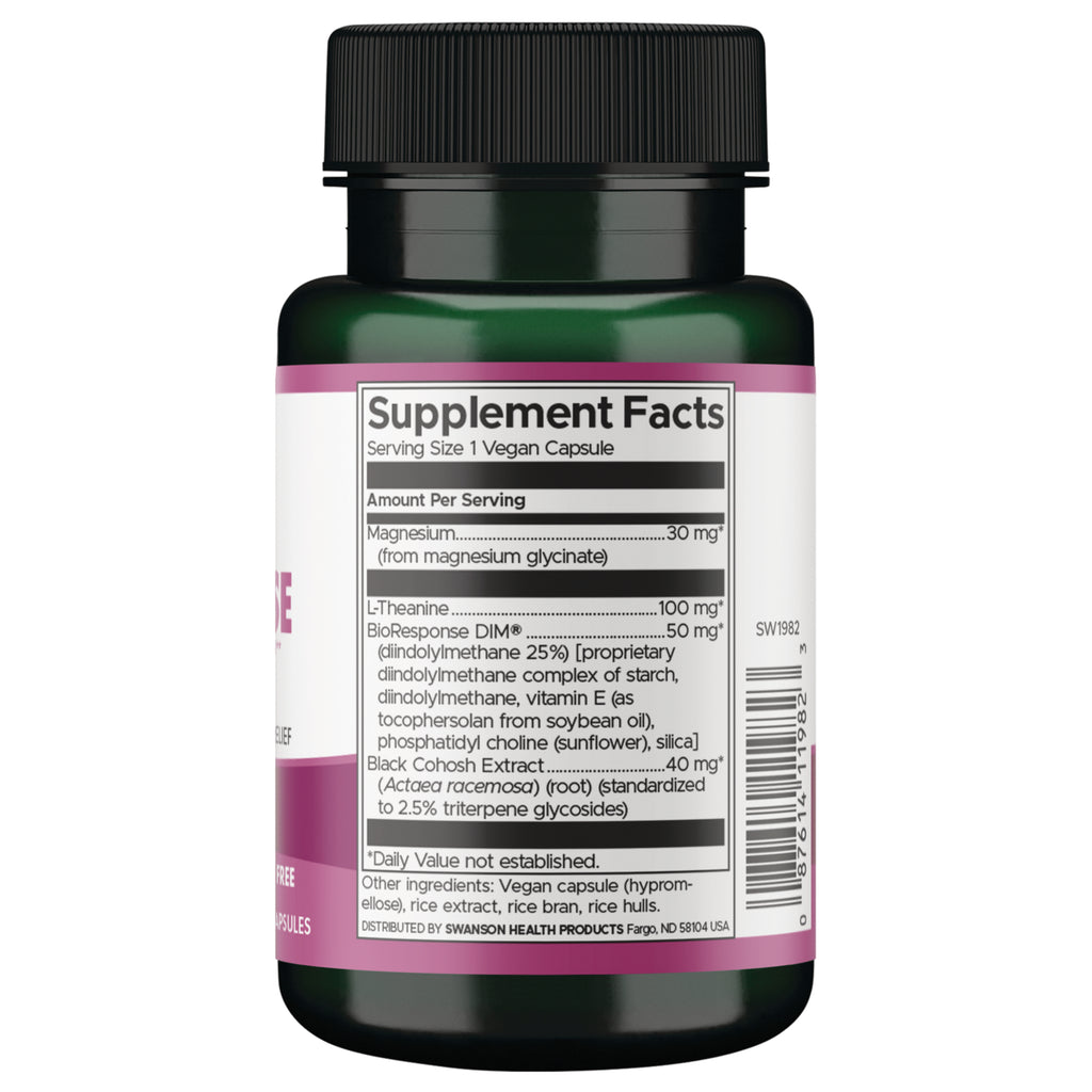 SW1982 | Supplement Facts panel showing Serving Size 1 Vegan Capsule, ingredient list, suggested use and warning text - Thumbnail