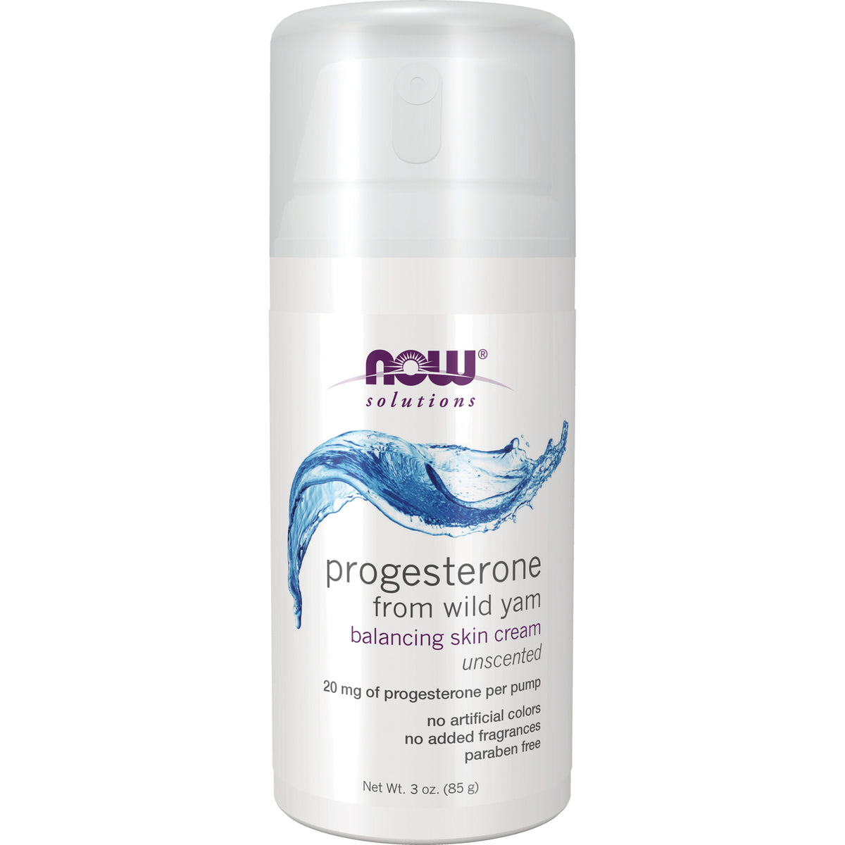 NWF257 | NOW Solutions progesterone from wild yam balancing skin cream unscented pump 3 oz