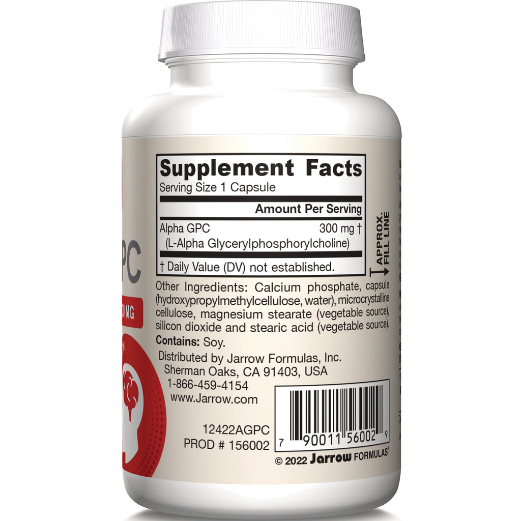 JR183 | back label showing Supplement Facts, serving size 1 capsule, ingredients and contact info on Jarrow Formulas bottle, contains Soy - Thumbnail