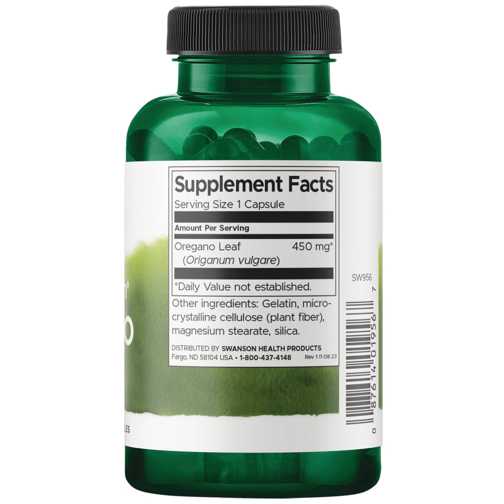 SW956 | Back label with supplement facts and serving information - Thumbnail