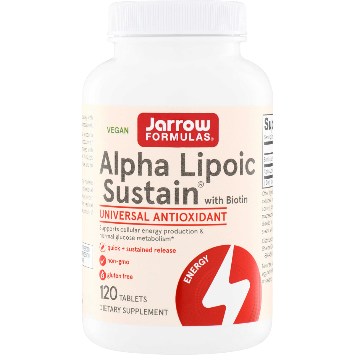 JR312 | Jarrow Formulas Alpha Lipoic Sustain with Biotin, 120 tablets
