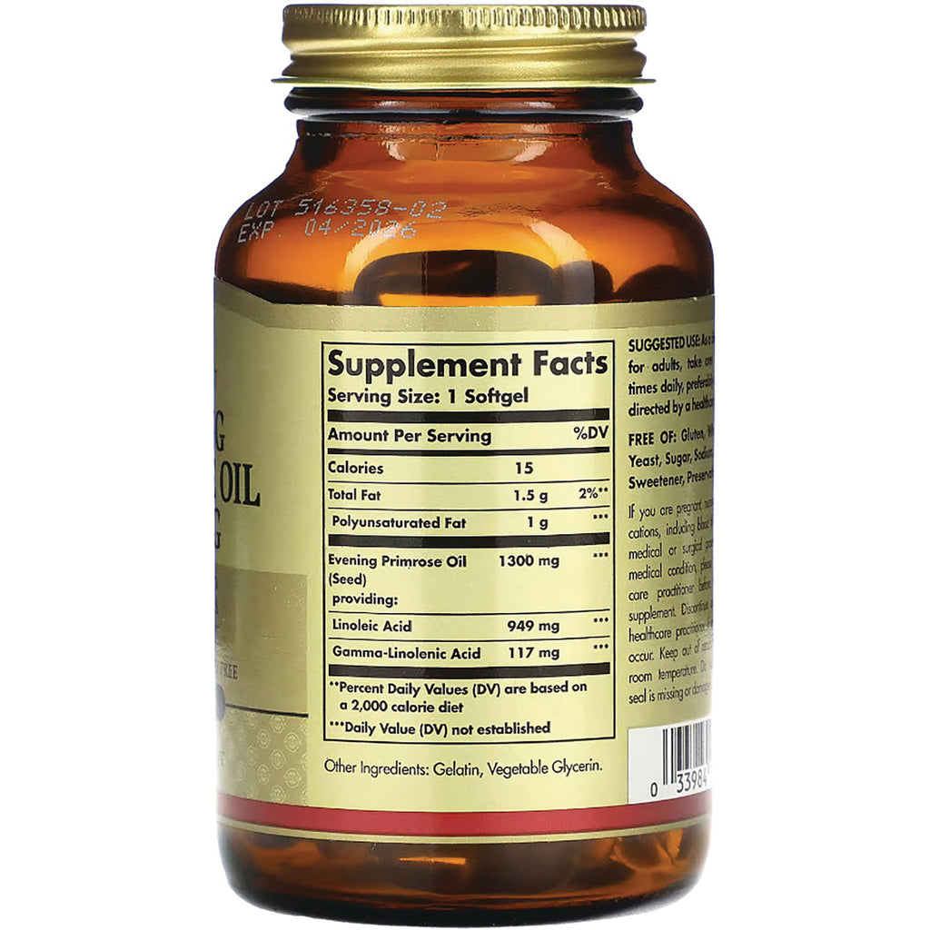 SLG277 | amber glass bottle back showing Supplement Facts label, serving size 1 Softgel and ingredient amounts - Thumbnail