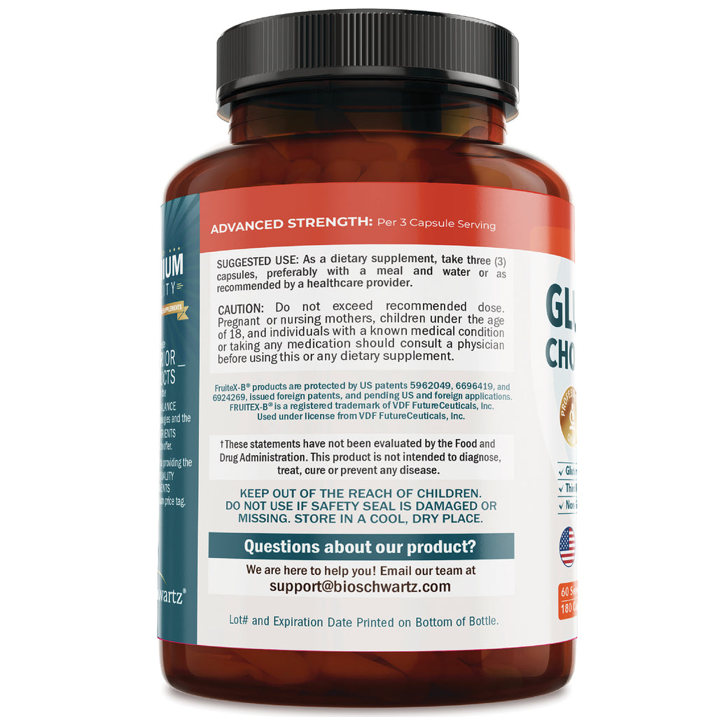 BSZ028 | Back label of supplement bottle showing suggested use, caution text, and support@bioschwartz.com - Thumbnail