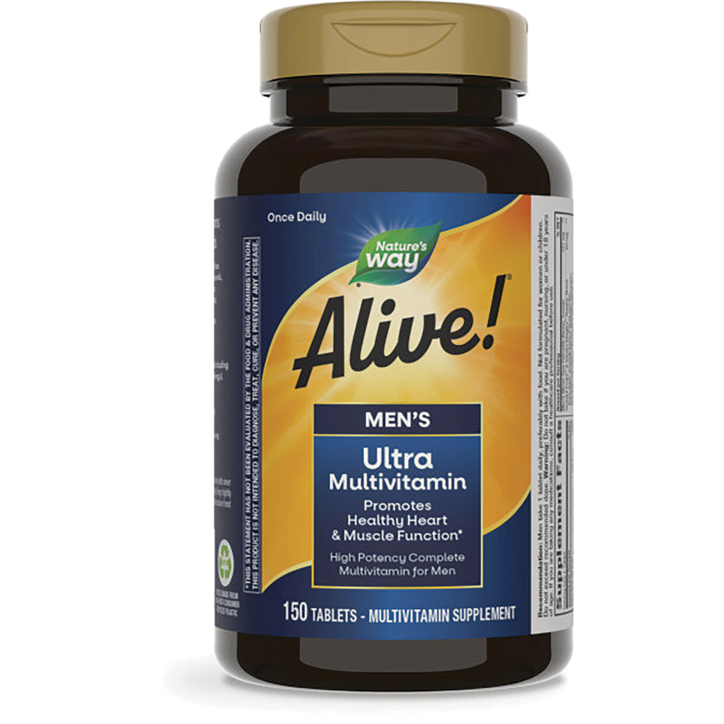 NW1046 | Alive! Men's Ultra Multivitamin 150 tablets bottle front label - Thumbnail