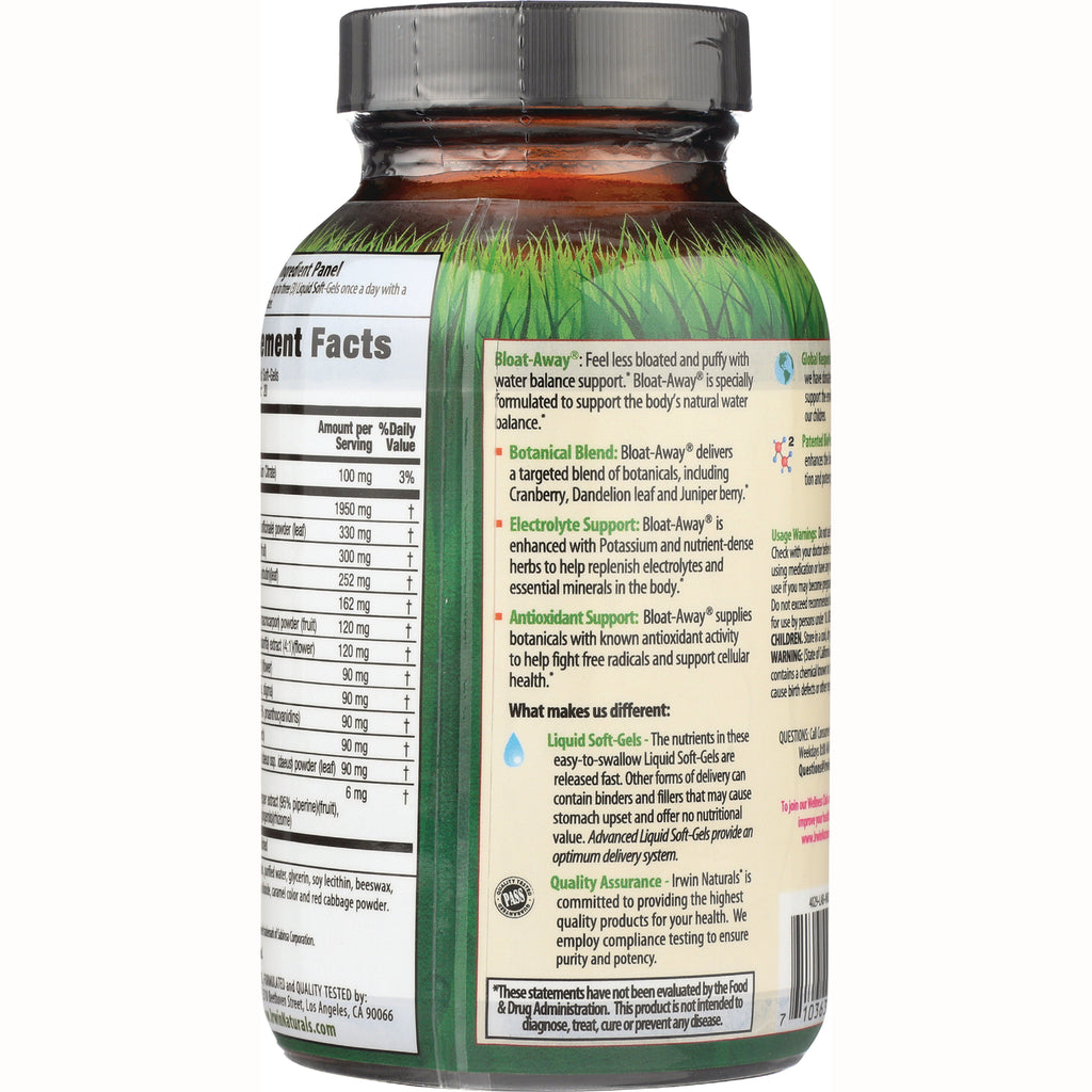 IR085 | Back of supplement bottle showing Supplement Facts panel and ingredient and usage text - Thumbnail