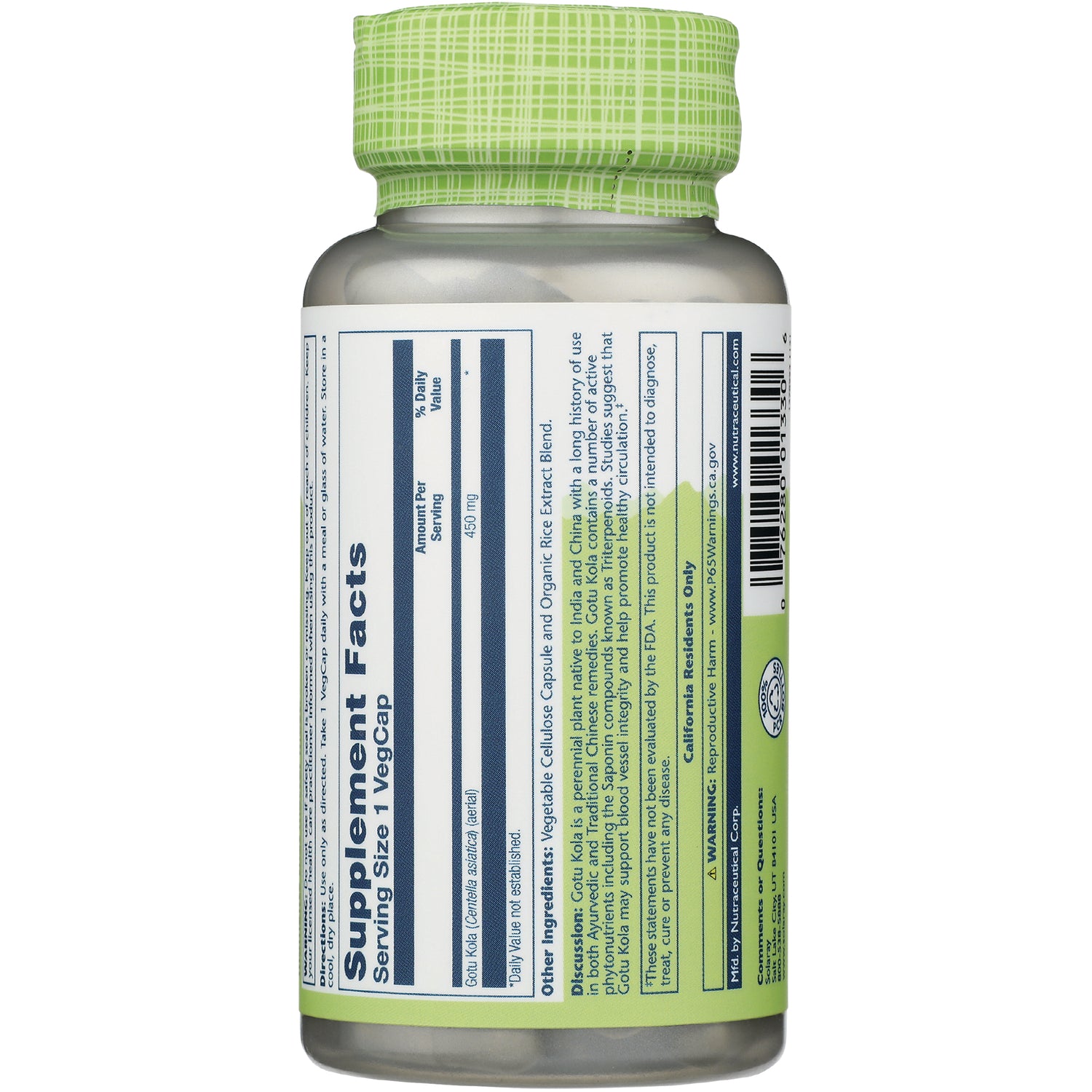 SLR356 | back of supplement bottle showing Supplement Facts label, ingredient list, and barcode