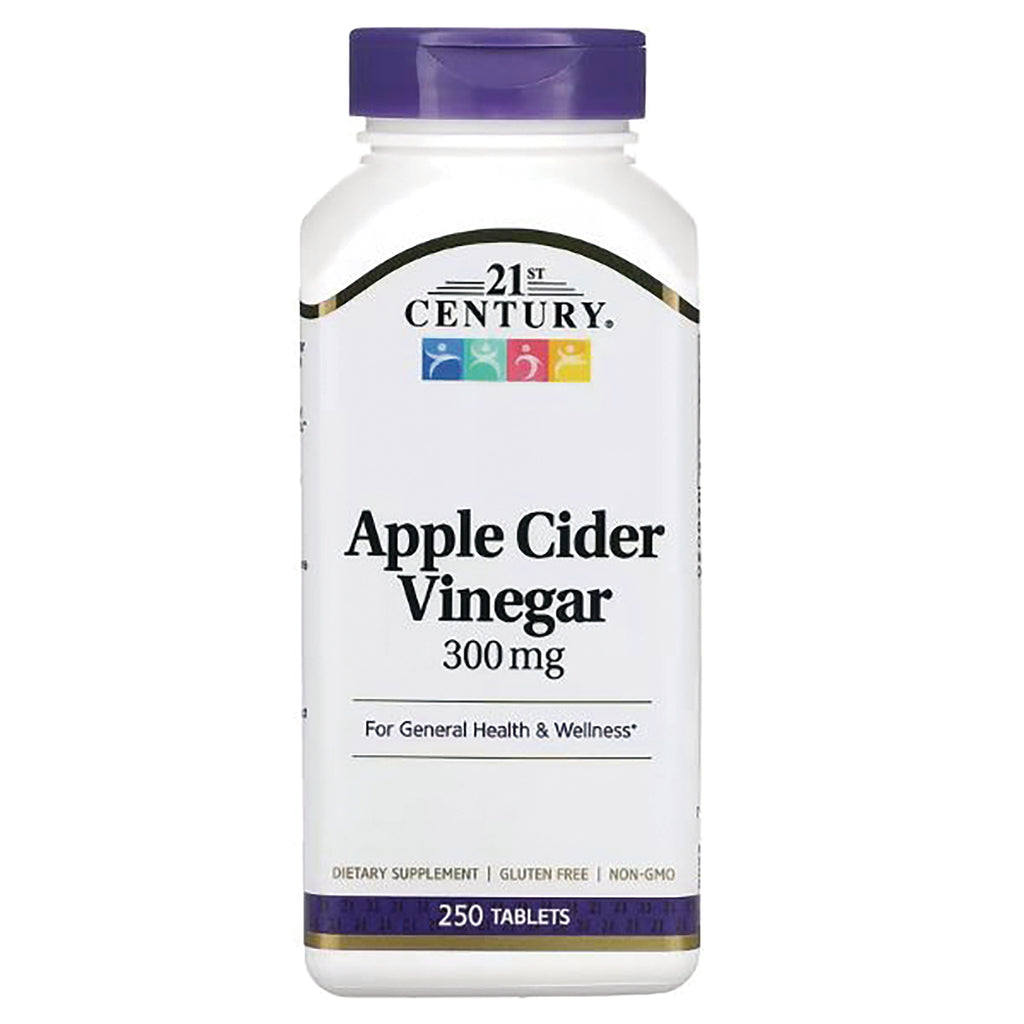 CNT010 | 21st Century Apple Cider Vinegar 300 mg white bottle, 250 tablets - Thumbnail
