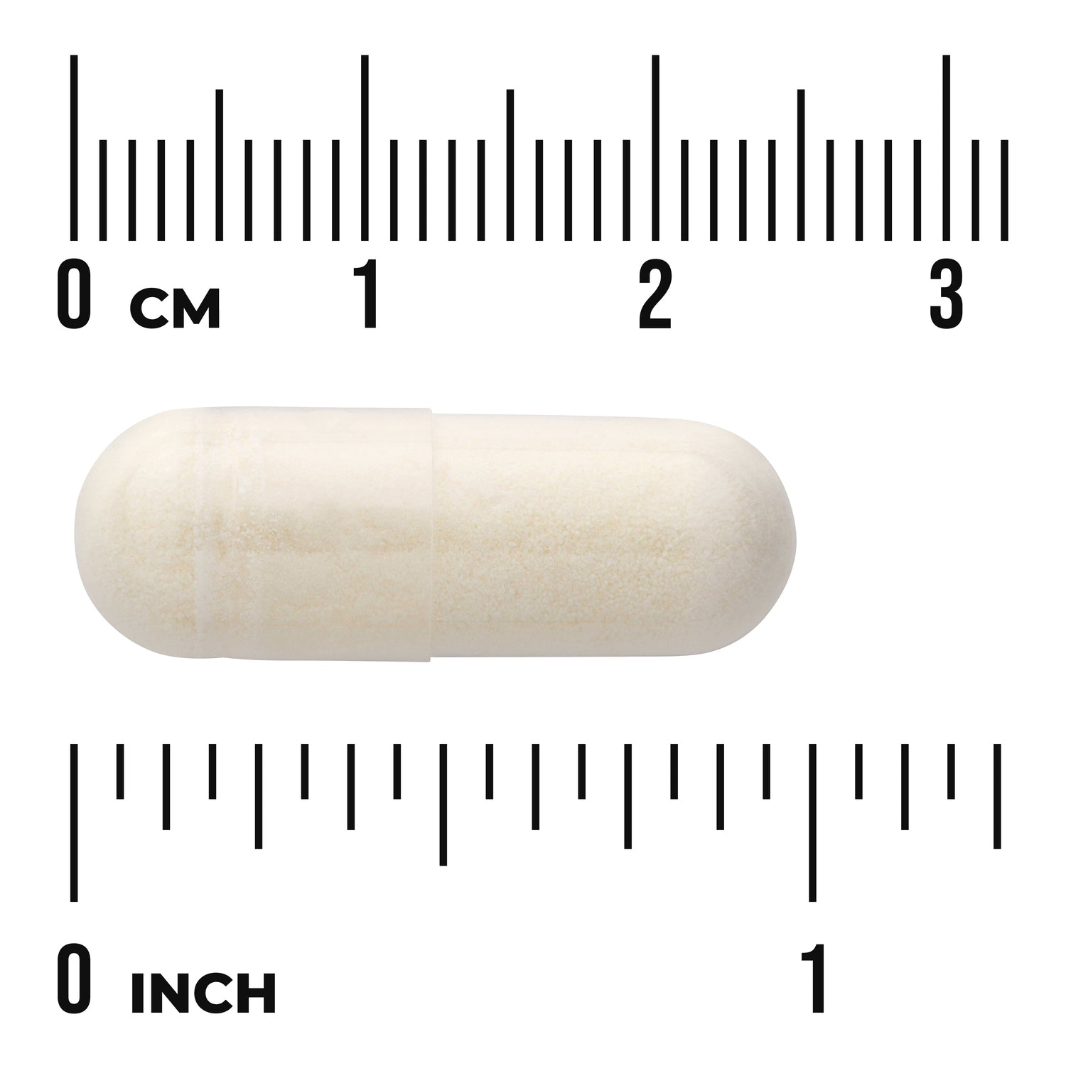 SW984 | Beige capsule with size guide, 03 cm and 01 inch rulers