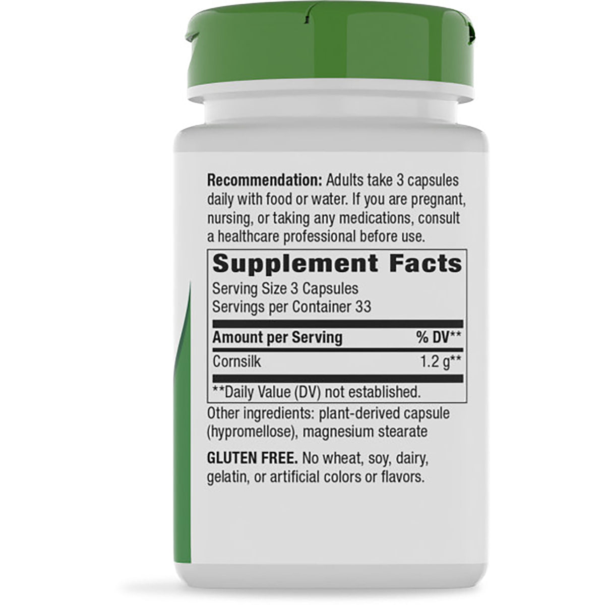 NW723 | Back label showing Supplement Facts panel with serving size 3 capsules, ingredients and warnings