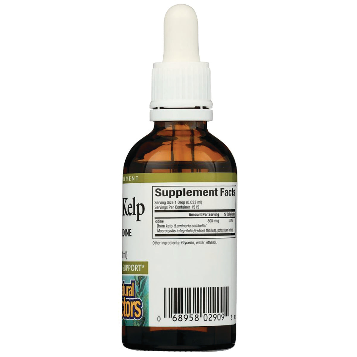 NFC122 | Back of amber dropper bottle showing Supplement Facts panel, ingredients and barcode