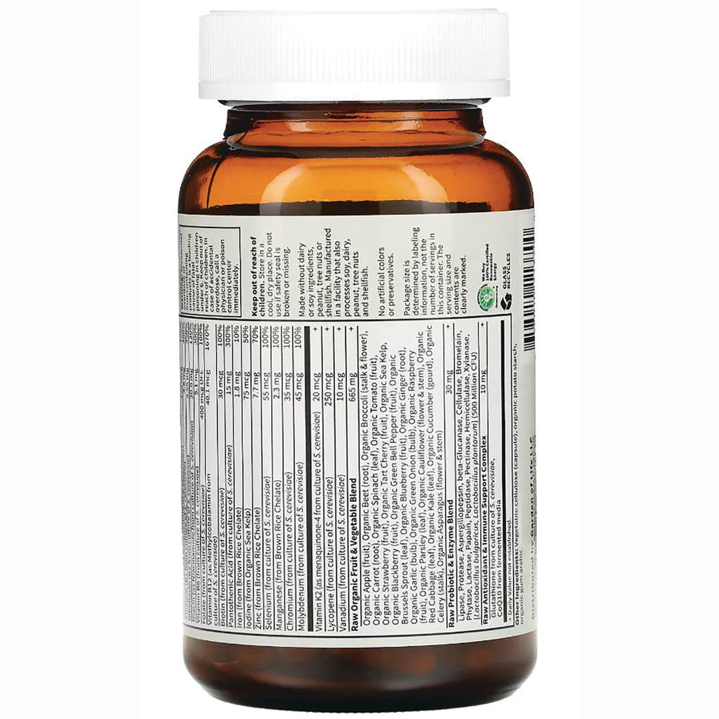 GLF037 | Back of amber supplement bottle showing nutrition facts, ingredient panel and barcode - Thumbnail