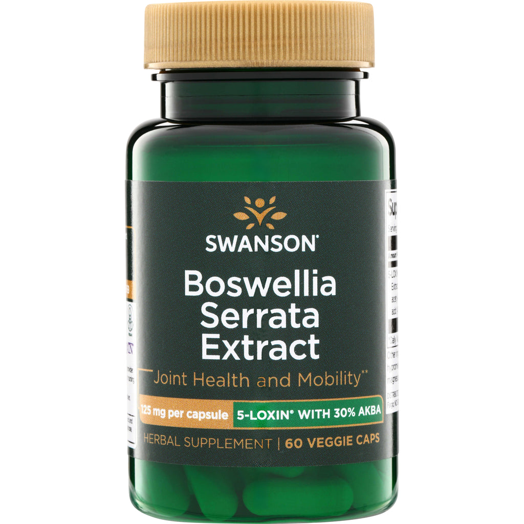 SWU770 | Swanson Boswellia Serrata Extract supplement bottle, 125 mg per capsule, 5-LOXIN with 30% AKBA, 60 veggie caps - Thumbnail