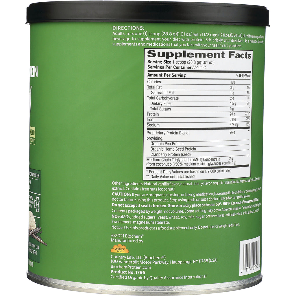 CRL603 | Back of green supplement can showing Supplement Facts panel, directions, ingredients and barcode - Thumbnail