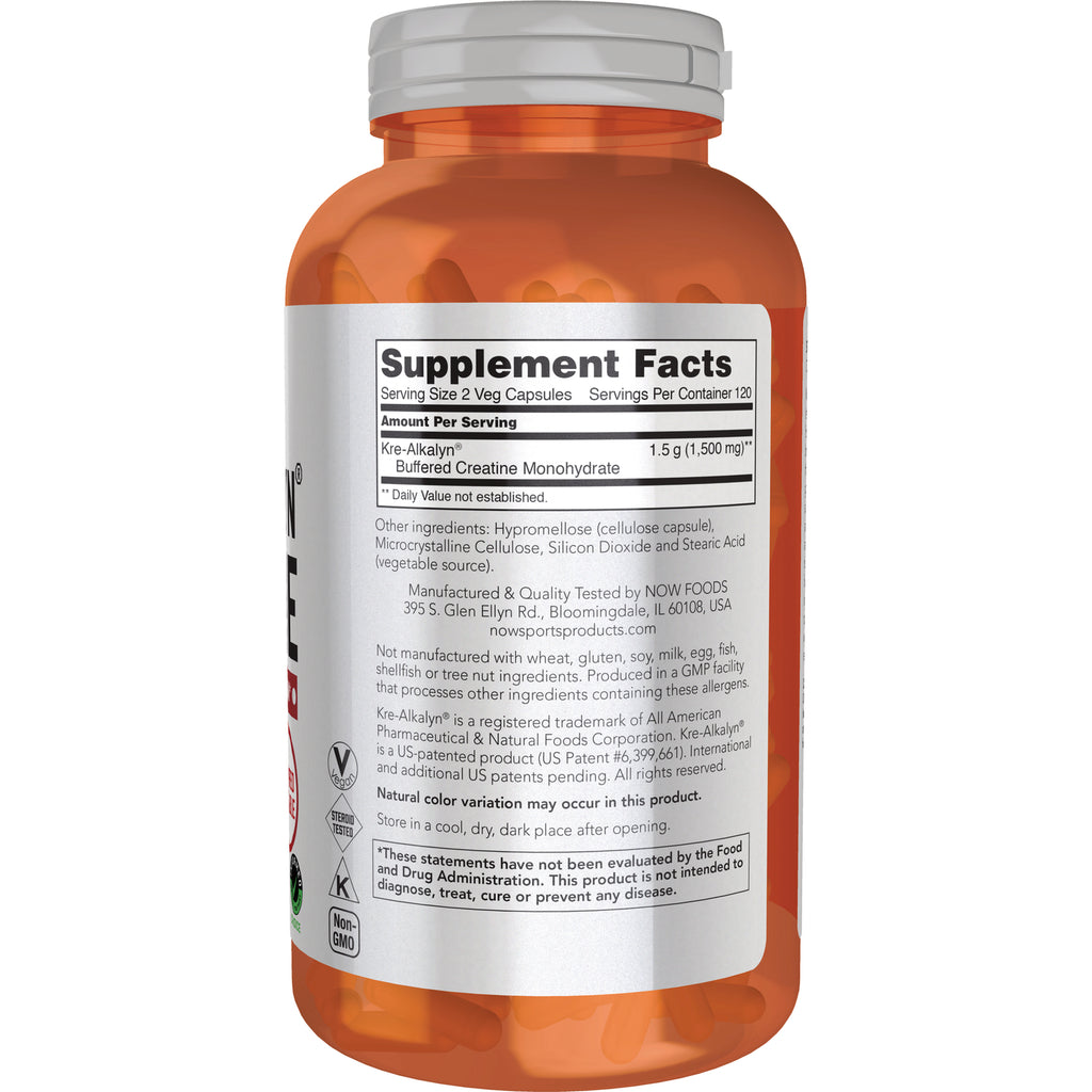 NWF1051 | Back of orange supplement bottle showing Supplement Facts panel and ingredient and manufacturer text - Thumbnail