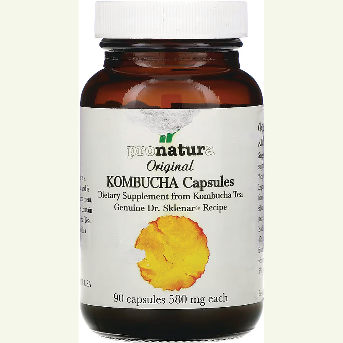 PNA002 | Pronatura Original KOMBUCHA Capsules bottle labeled 90 capsules 580 mg each