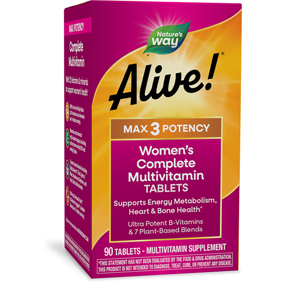 NW695 | Nature's Way Alive! MAX3 POTENCY Women's Complete Multivitamin box, 90 tablets