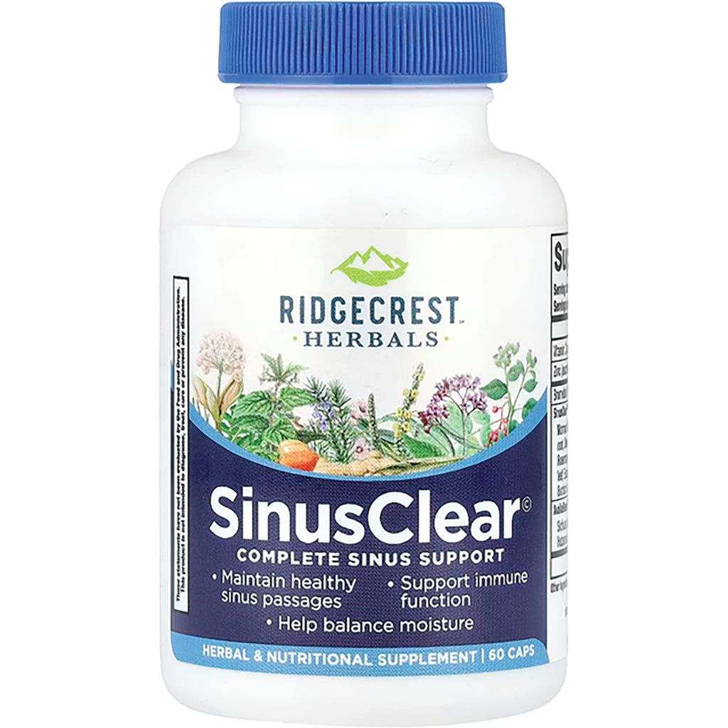 PH076 | RidgeCrest Herbals SinusClear bottle, complete sinus support supplement, 60 vegan capsules - Thumbnail