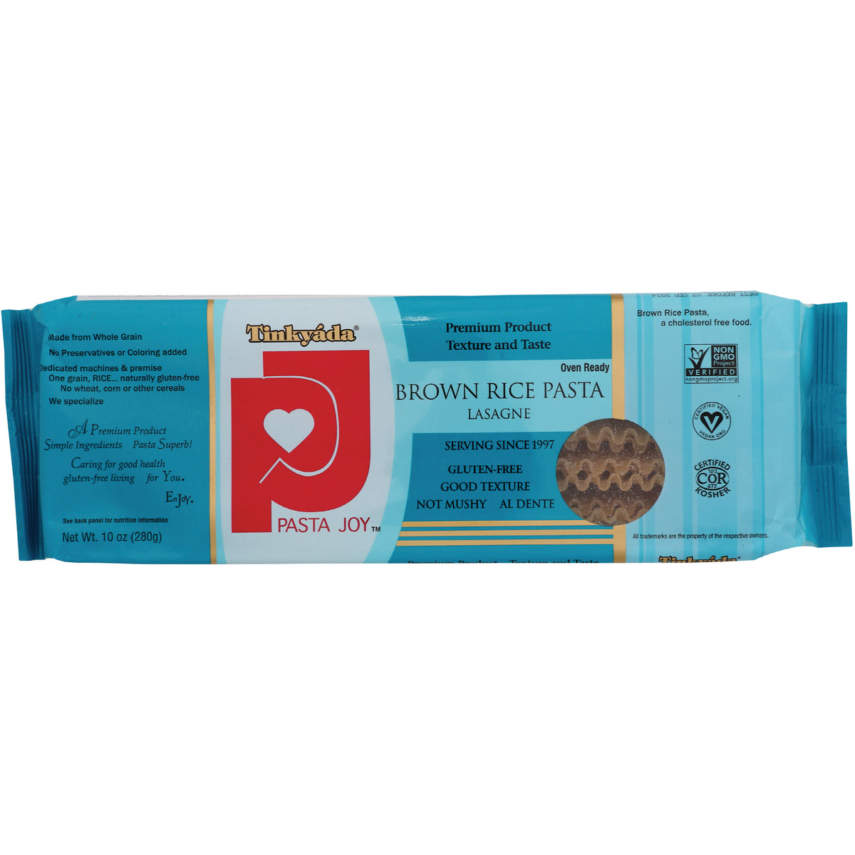 TKY009 | Tinkyada Pasta Joy Brown Rice Pasta Lasagne, gluten-free, 10 oz package front