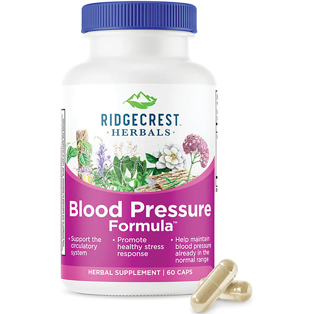 PH066 | Ridgecrest Herbals Blood Pressure Formula supplement bottle, 60 vegan capsules - Thumbnail
