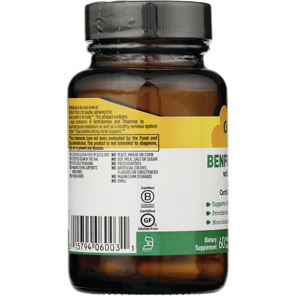 CRL593 | back label of amber supplement bottle showing barcode, certification icons, and ingredient panel - Thumbnail