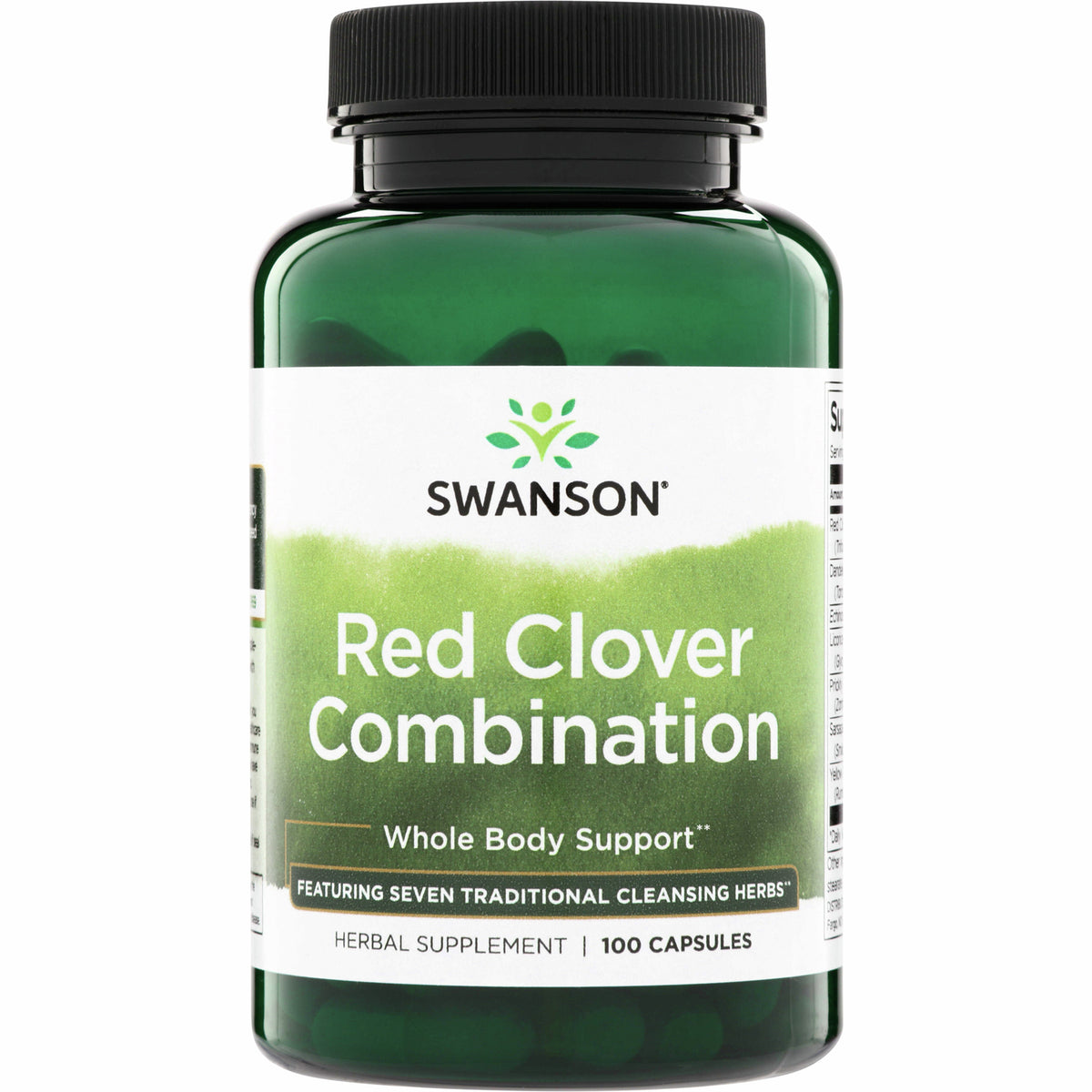 SW422 | Swanson Red Clover Combination, whole body support, herbal supplement, 100 capsules bottle front