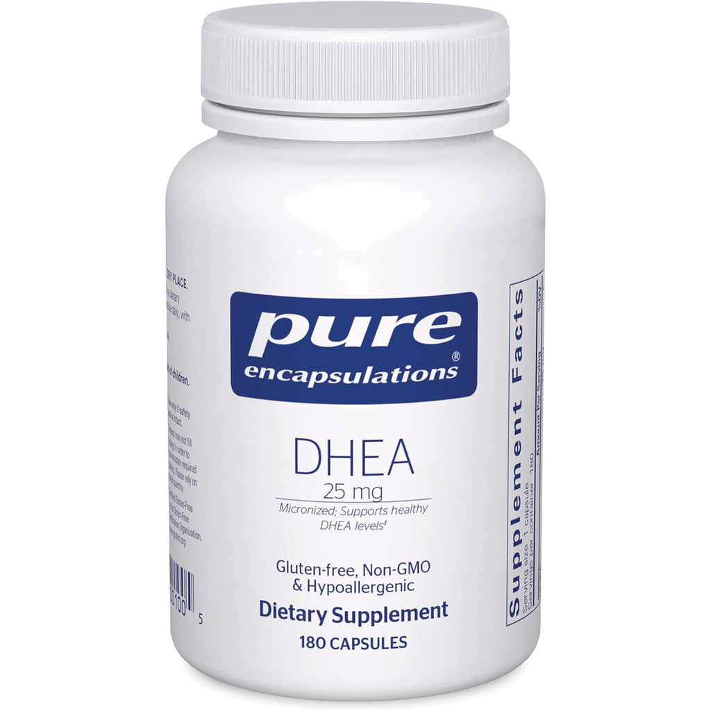 PRN013 | Pure Encapsulations DHEA 25 mg white supplement bottle, 180 capsules - Thumbnail