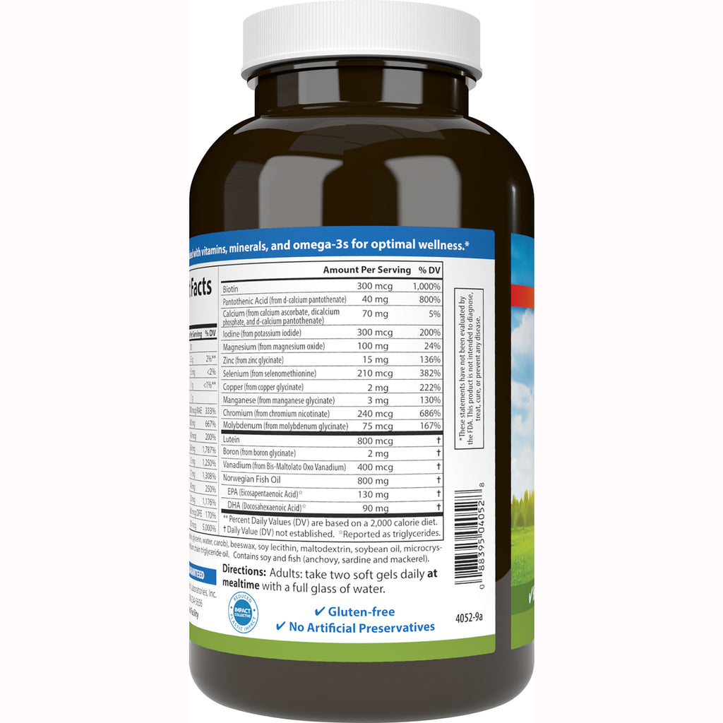 CSN182 | back of brown supplement bottle showing supplement facts panel, directions, barcode, and labels Gluten-free and No Artificial Preservatives - Thumbnail