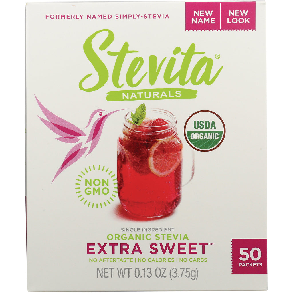 STV017 | Stevita Naturals Organic Stevia Extra Sweet, 50 packets; USDA Organic and Non-GMO - Thumbnail