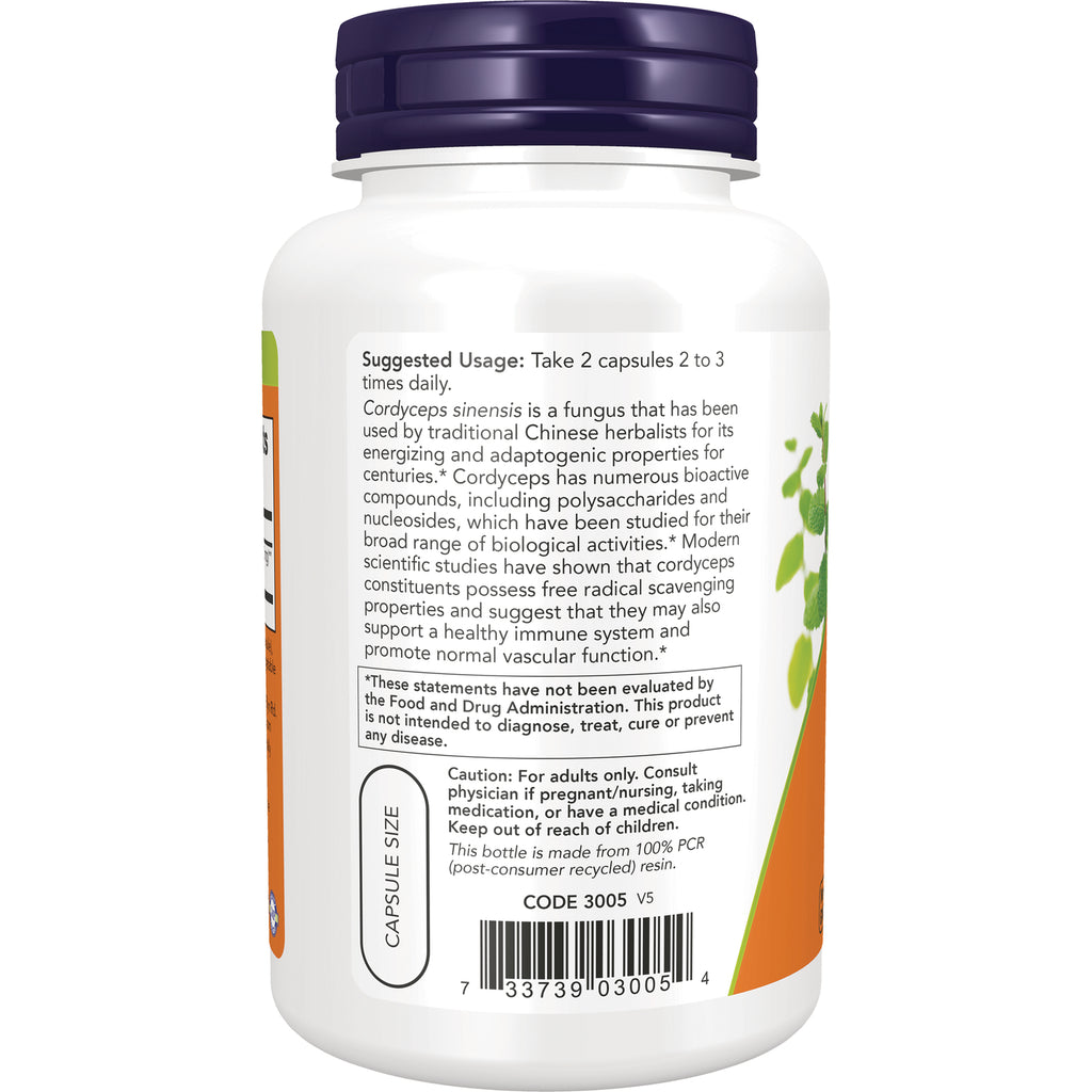 NWF963 | Back of white supplement bottle showing suggested usage, warnings, barcode and capsule size label - Thumbnail