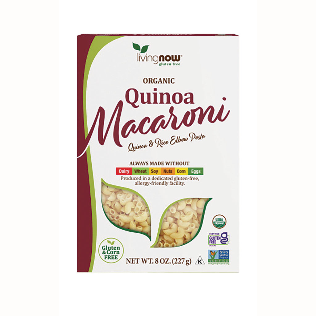 NWF1270 | Living Now organic Quinoa Macaroni box showing 8 oz pasta and gluten & corn free labels - Thumbnail