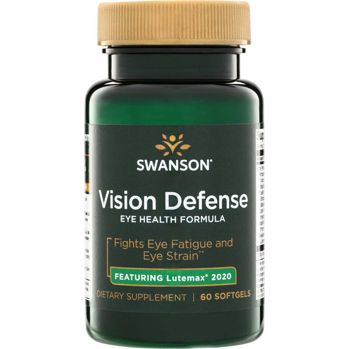 SWU1032 | Swanson Vision Defense eye health formula, fights eye fatigue and eye strain, featuring Lutemax 2020, 60 softgels