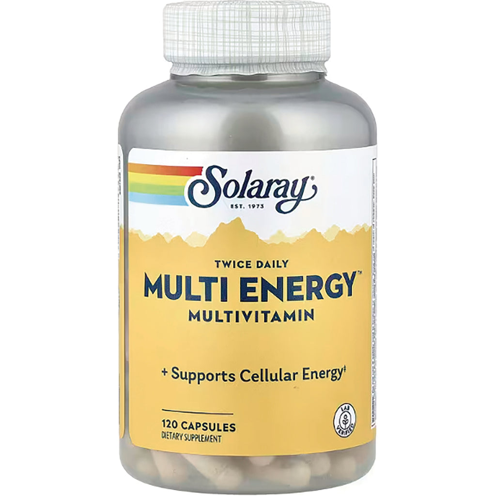 SLR414 | Solaray Twice Daily Multi Energy Multivitamin, supports cellular energy, 120 capsules - Thumbnail