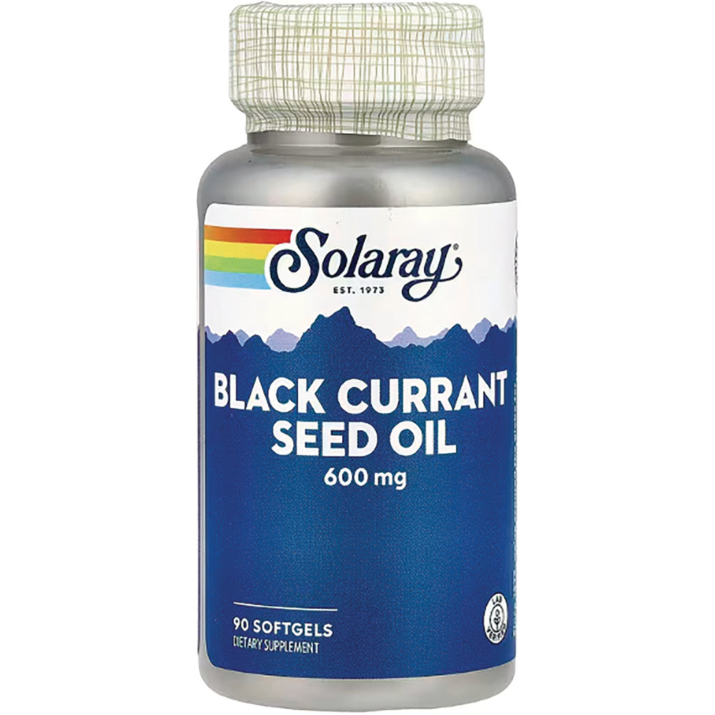 SLR331 | Solaray Black Currant Seed Oil 600 mg, 90 softgels dietary supplement bottle front - Thumbnail