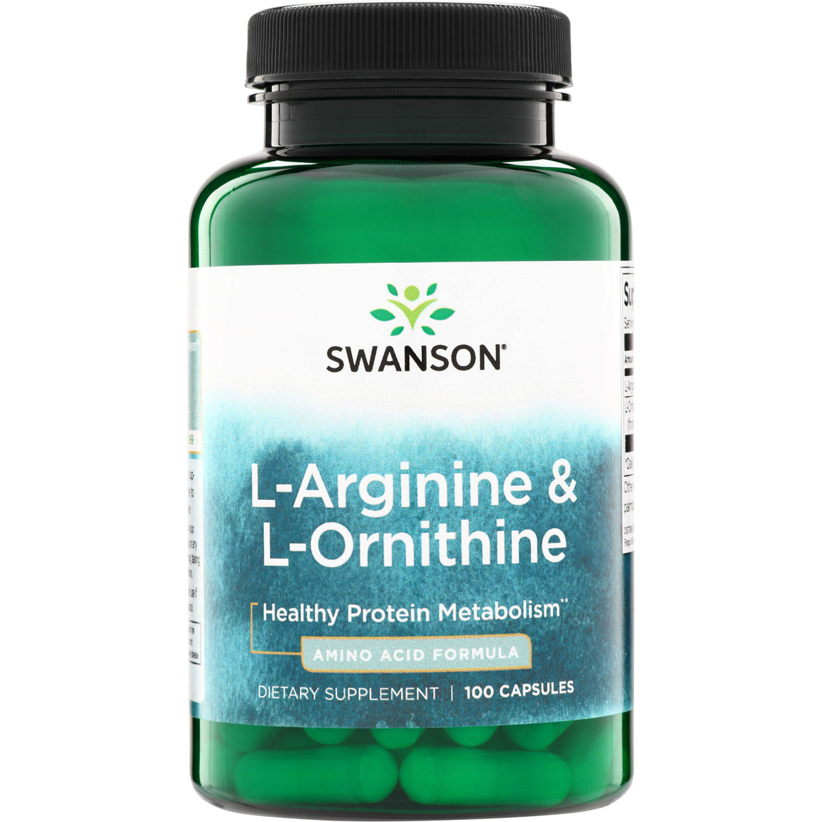 SW866 | Swanson L-Arginine & L-Ornithine Amino Acid Formula, 100 Capsules bottle