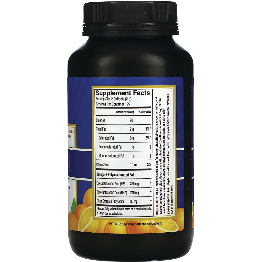 BAR071 | back of black supplement bottle showing supplement facts panel and nutrition details - Thumbnail