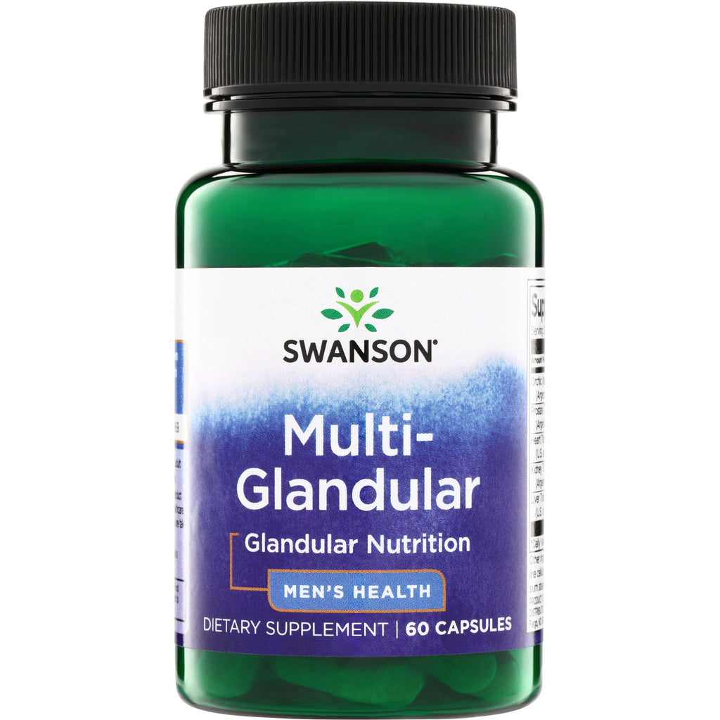 SW1313 | Swanson Multi-Glandular supplement bottle, Glandular Nutrition, Men's Health, 60 capsules - Thumbnail