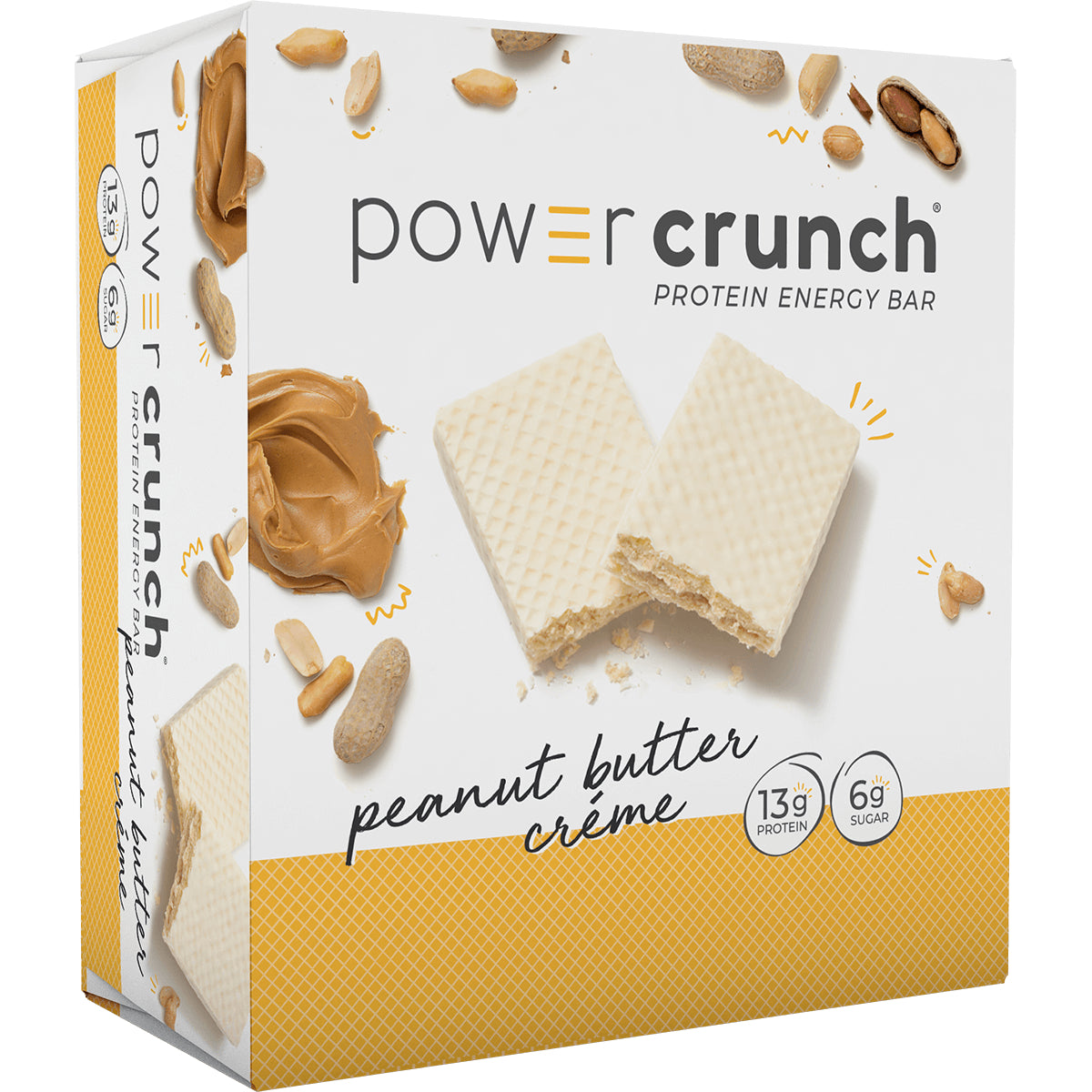BNR003 | Power Crunch protein energy bar box showing peanut butter crme wafers and peanuts on front