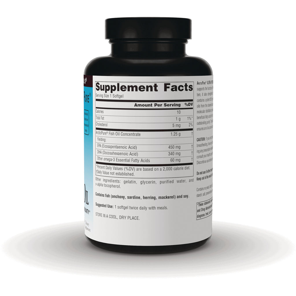 SN192 | Back label showing Supplement Facts panel for fish oil softgels - Thumbnail